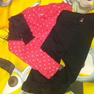 Red black girls outfit new